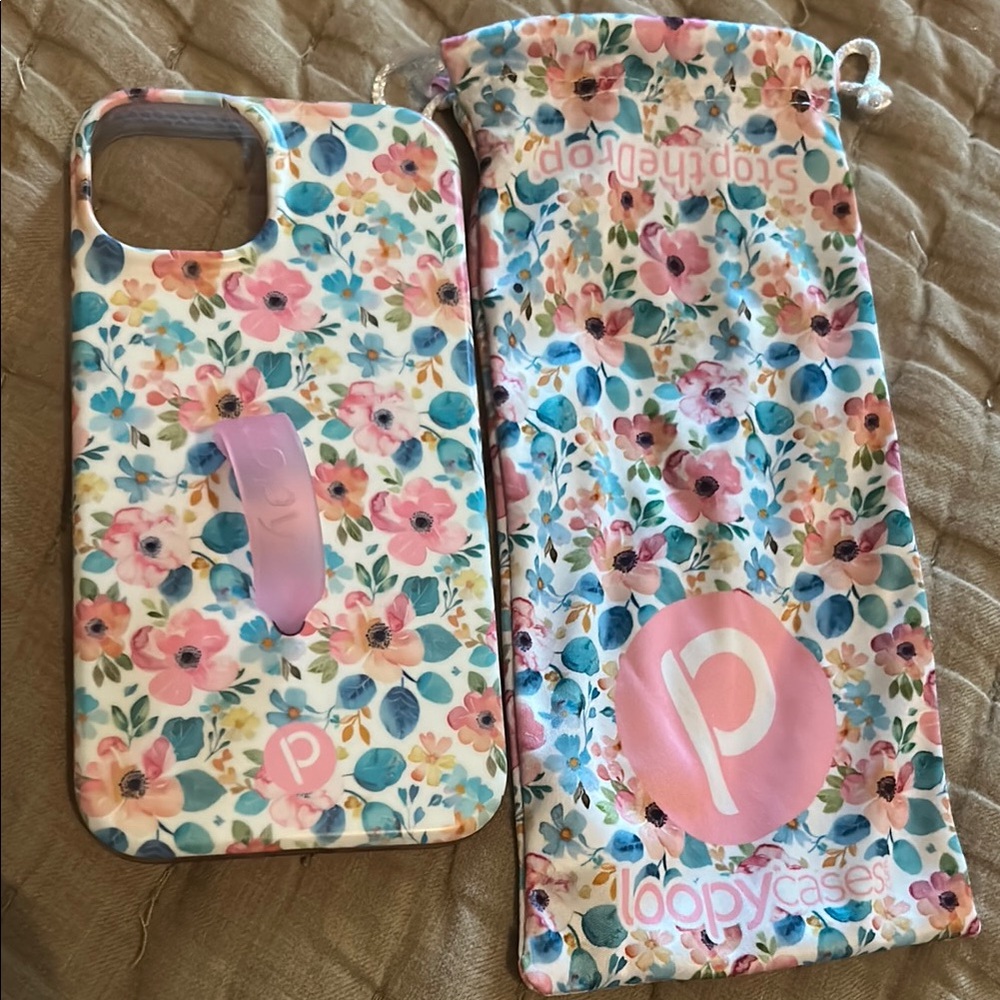 Loopy Case Floral Phone Case with Pink and Blue